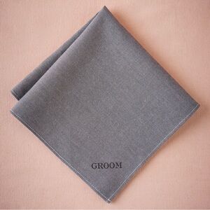 BHLDN Groom Kerchief Gray Grey - One Size